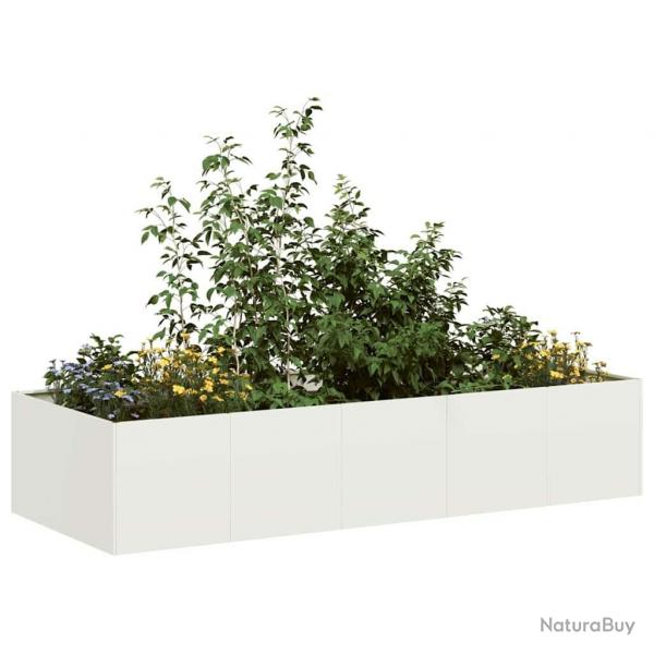 Jardinire blanc 200x80x40 cm acier alsavelo