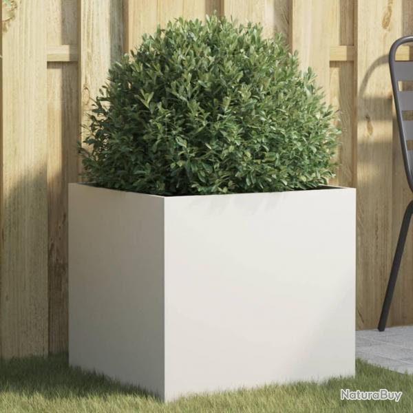 Jardinire blanc 49x47x46 cm acier alsavelo