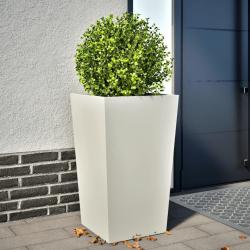 Jardinière blanc 45x45x75 cm acier alsavelo