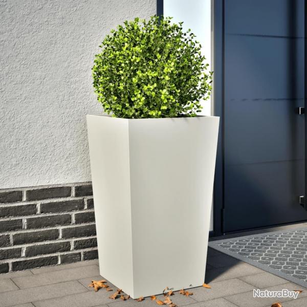 Jardinire blanc 45x45x75 cm acier alsavelo