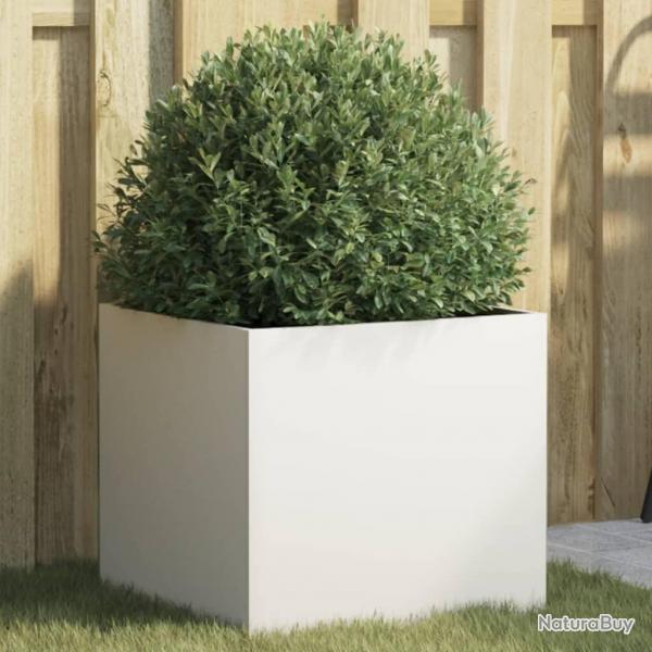 Jardinire blanc 42x40x39 cm acier alsavelo