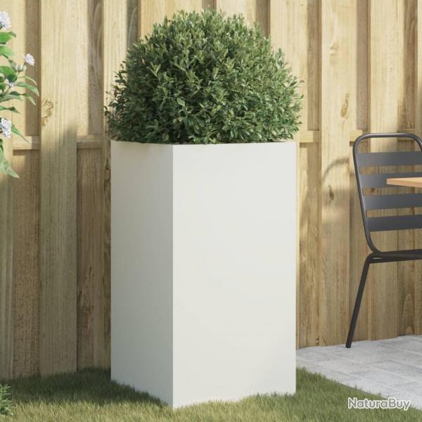 Jardinire blanc 42x38x75 cm acier alsavelo