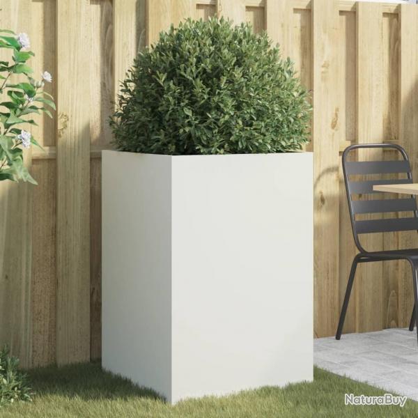 Jardinire blanc 52x48x75 cm acier alsavelo