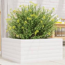 Jardinière blanc 50x50x23 cm bois de pin massif alsavelo
