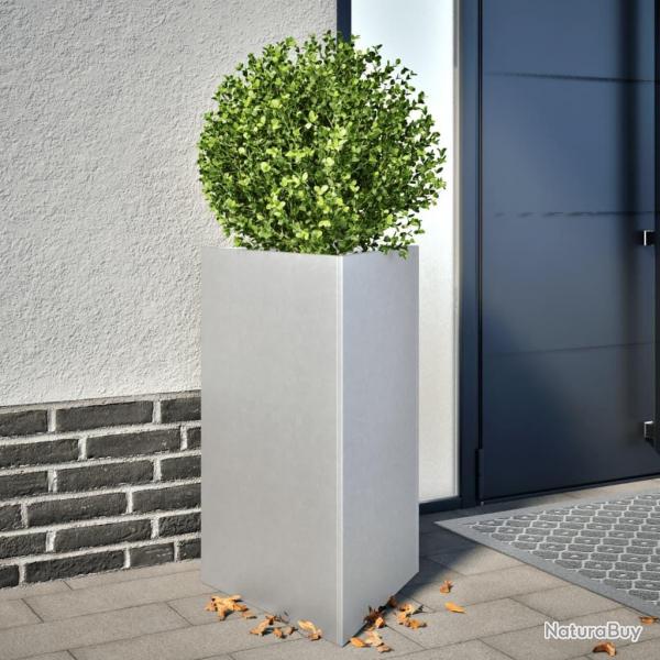 Jardinires 2 pcs triangulaire 50x43x75 cm acier galvanis alsavelo
