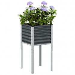 Jardinière anthracite 45x45x88 cm acier alsavelo