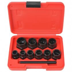 Kit d'extracteur de boulons/d'écrous endommagés Acier 11 pcs alsavelo