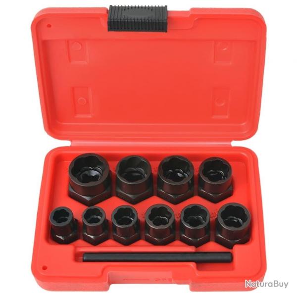 Kit d'extracteur de boulons/d'crous endommags Acier 11 pcs alsavelo
