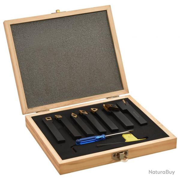 Jeu d'outils de tournage indexables 12 pcs 12x12 mm 80 mm alsavelo