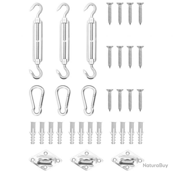 Jeu d'accessoires de voile d'ombrage 9 pcs Acier inoxydable alsavelo