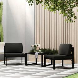 Jeu de canapés de jardin 3 pcs et coussins Aluminium Anthracite alsavelo