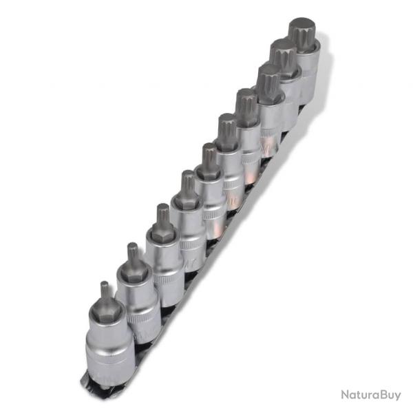 Jeu de douilles  12 pointes 10 pcs sur une bande alsavelo