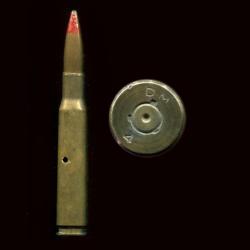 12.7 x 99 Browning Traçante USA WWII - balle cuivre pointe rouge -  inerte