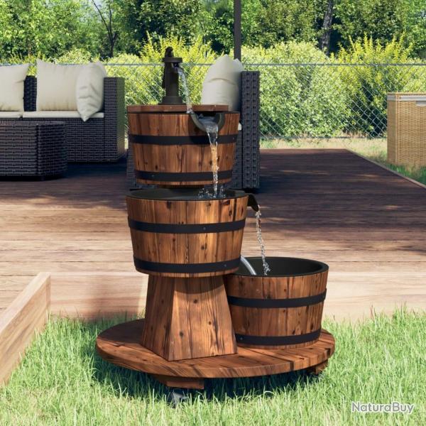 Fontaine  eau sur roues pompe 55x55x80 cm bois de sapin massif alsavelo