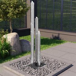 Fontaine de jardin Argenté 48x34x153 cm Acier inoxydable alsavelo