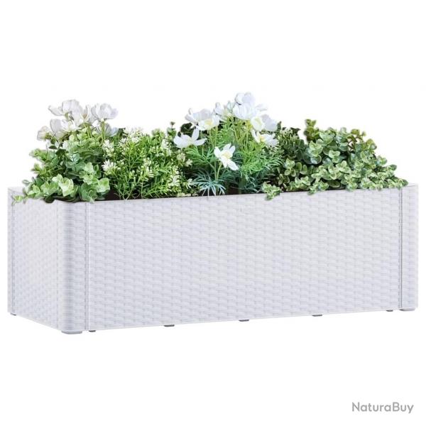 Lit surlev de jardin et systme d'arrosage Blanc 100x43x33 cm alsavelo