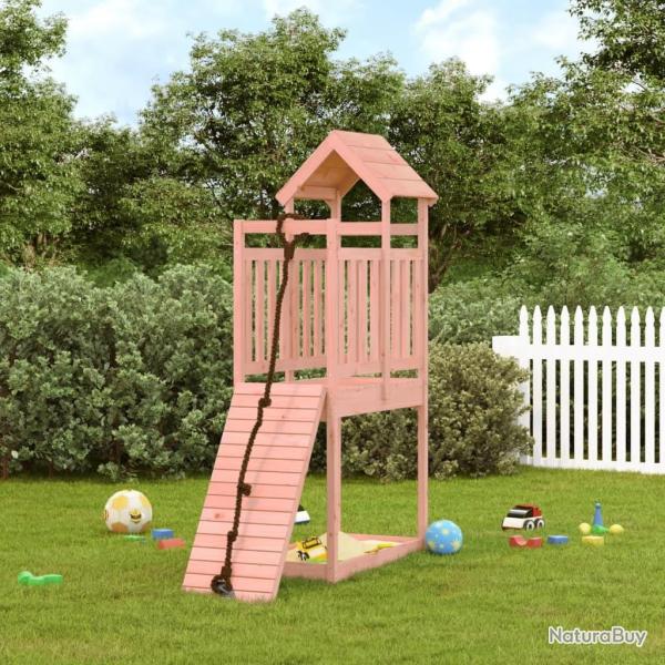 Maisonnette de jeu avec mur d'escalade bois massif Douglas alsavelo