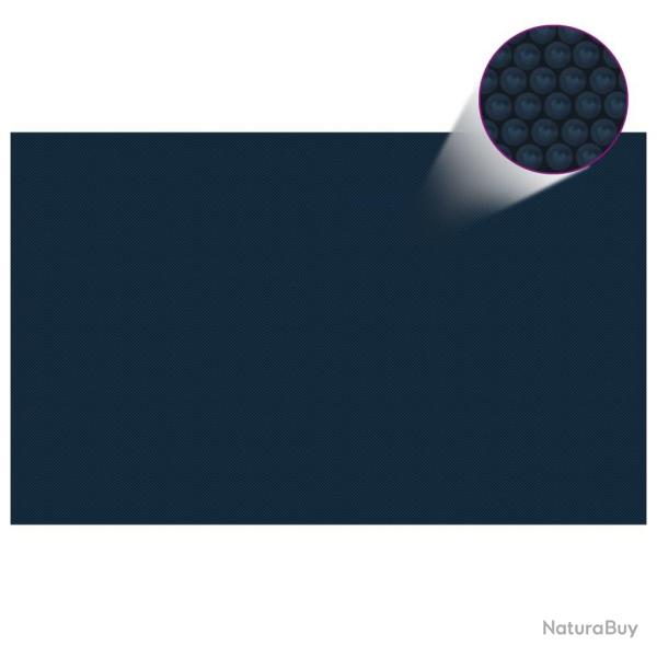 Film solaire de piscine flottant PE 260x160 cm Noir et bleu alsavelo