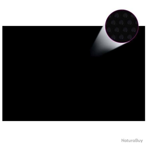 Film solaire de piscine PE rectangulaire flottant 6x4 m Noir alsavelo