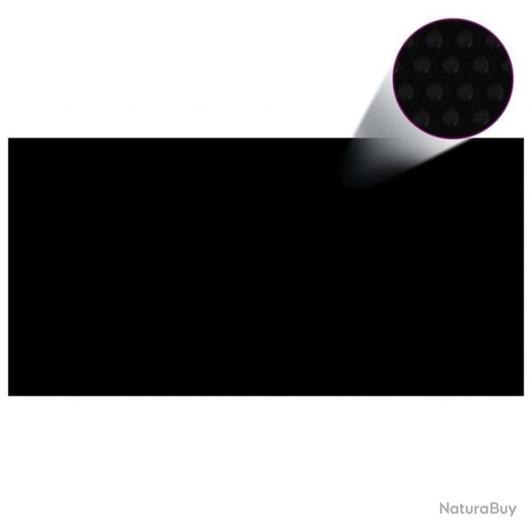 Film solaire de piscine PE rectangulaire flottant 10x5 m Noir alsavelo