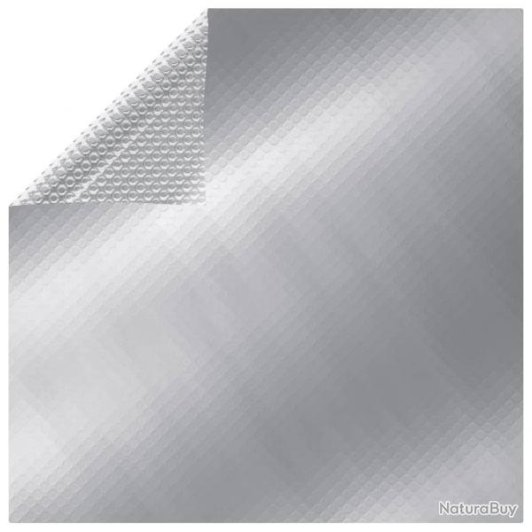 Film solaire de piscine PE rectangulaire flottant 6x4 m Argent alsavelo