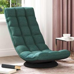 Fauteuil de sol pivotant vert foncé 70x51x79 cm tissu