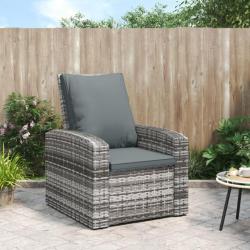 Fauteuil inclinable de jardin avec coussins gris résine tressée alsavelo