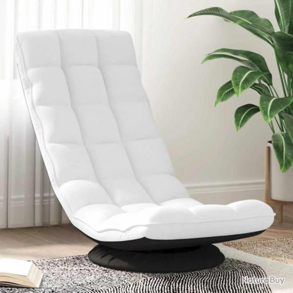 Fauteuil de sol pivotant blanc 70x51x79 cm tissu