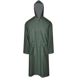 Manteau de pluie long imperm&eacute;able r&eacute;sistant &agrave; capuche vert alsavelo