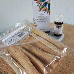 Huile pure aromatique Palo Santo Péruvien Marque Goloka : Contenance : 10m + 100g de bâtonnets