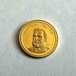 Monnaie, Mongolie, pièce 1 dollar or pur, 2007 - 500 Tugrik - Alfred Nobel
