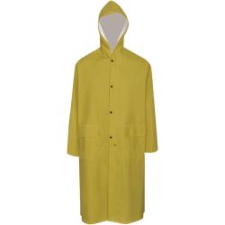 Manteau de pluie long imperm&eacute;able r&eacute;sistant &agrave; capuche jaune alsavelo
