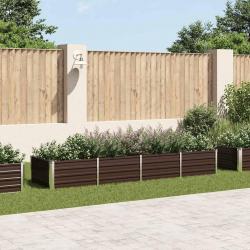 Lit surélevé de jardin Marron 320x80x45 cm Acier galvanisé alsavelo