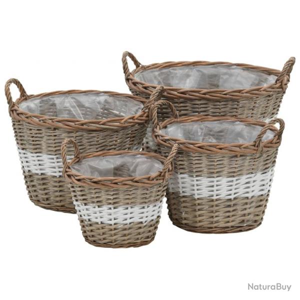 Lits surlevs 4 pcs Osier avec doublure en PE alsavelo