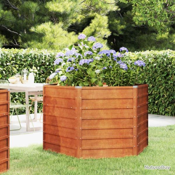 Lit surlev de jardin rouill 129x129x77 cm acier corten alsavelo