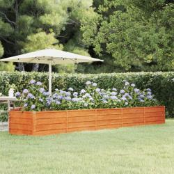 Lit surélevé de jardin rouillé 400x80x45 cm acier corten alsavelo