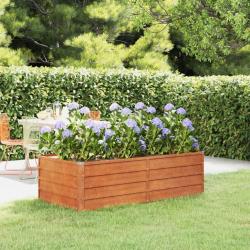 Lit surélevé de jardin rouillé 160x80x45 cm acier corten alsavelo