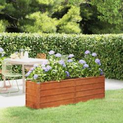 Lit surélevé de jardin rouillé 160x40x45 cm acier corten alsavelo