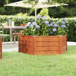 Lit surélevé de jardin rouillé 129x129x45 cm acier corten alsavelo