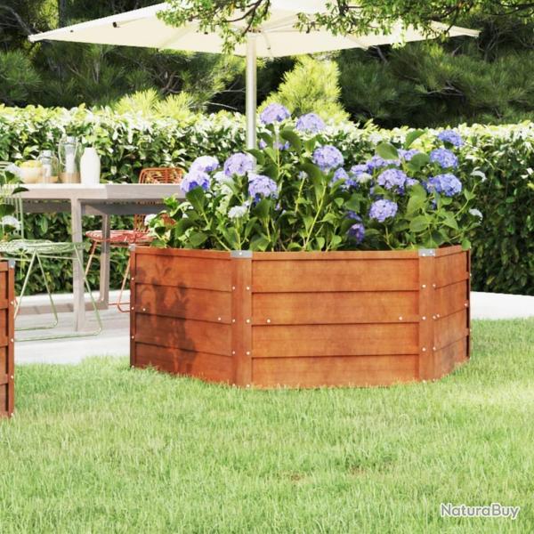 Lit surlev de jardin rouill 129x129x45 cm acier corten alsavelo