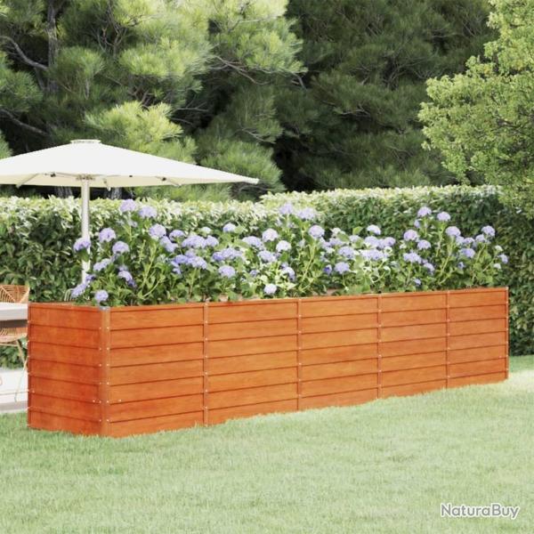 Lit surlev de jardin rouill 400x80x77 cm acier corten alsavelo