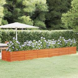 Lit surélevé de jardin rouillé 480x80x45 cm acier corten alsavelo