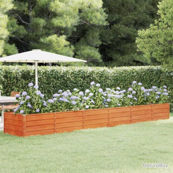 Lit surlev de jardin rouill 480x80x45 cm acier corten alsavelo