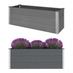 Lit surélevé de jardin WPC 150x50x54 cm Gris alsavelo
