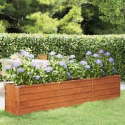 Lit surélevé de jardin rouillé 240x40x45 cm acier corten alsavelo