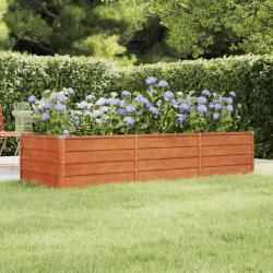 Lit surélevé de jardin rouillé 240x80x45 cm acier corten alsavelo