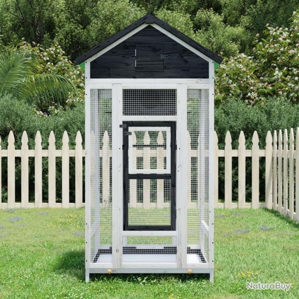 Maison  oiseaux gris 91,5x53x170 cm bois massif de pin alsavelo