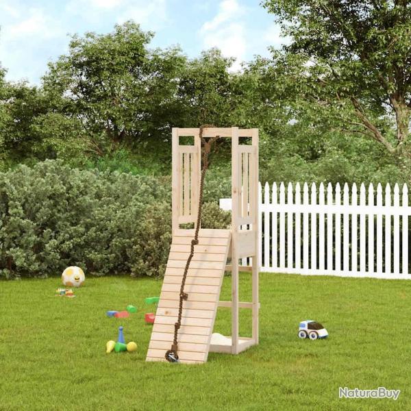 Maisonnette de jeu avec mur d'escalade bois massif de pin alsavelo