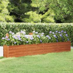 Lit surélevé de jardin rouillé 320x40x45 cm acier corten alsavelo