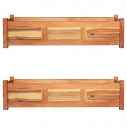 Lits surélevés de jardin 2 pcs Bois d'acacia 100x30x25 cm alsavelo
